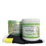 مجموعه موروكا اويل حمام مغربي ( صابون مغربي بخلاصه عشبه الكينا + ليفه مغربيه أصليه )