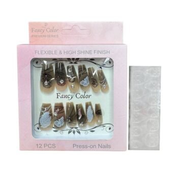 علبه أظافر اكريليك يد 12 قطعة + دابل فيس 011