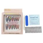 علبه أظافر اكريليك سوارية 12 قطعة + دابل فيس + مبرد + مطهر + عصا 023
