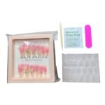 علبه أظافر اكريليك سوارية 12 قطعة + دابل فيس + مبرد + مطهر + عصا 014