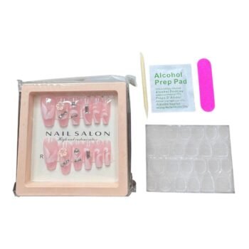 علبه أظافر اكريليك سوارية 12 قطعة + دابل فيس + مبرد + مطهر + عصا 07