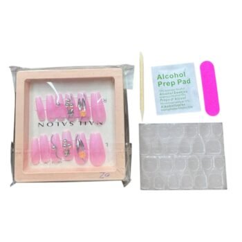 علبه أظافر اكريليك سوارية 12 قطعة + دابل فيس + مبرد + مطهر + عصا 02