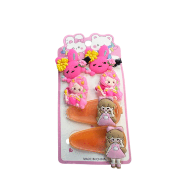 كارت توك أطفالي استك وكلبس 6 قطع اورنج