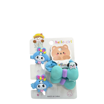 كارت توك أطفالي استك وكلبس 4 قطع ازرق