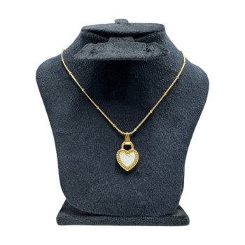 سلسلة قلب قفل دابل فيس استانلس ذهبي