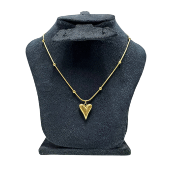 سلسلة قلب استانلس ذهبي