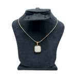 سلسلة مربع ابيض استانلس ذهبي