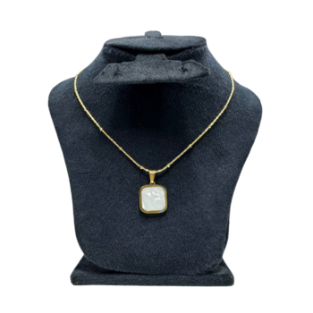 سلسلة مربع ابيض استانلس ذهبي