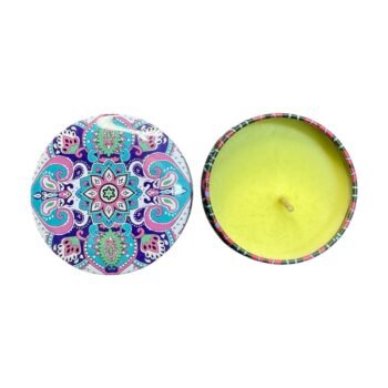 شمعة فواحة برائحة الكانتلوب شكل دائري