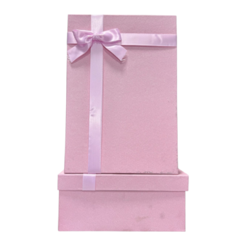 بوكس هدايا فيونكه بينك مستطيل - حجم كبير