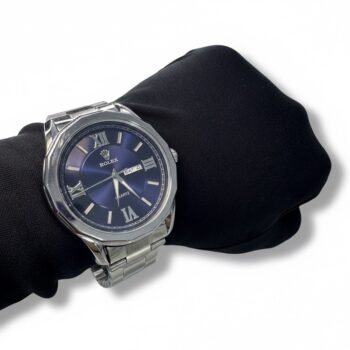 ساعة رجالي معدن + علبة مجانية - كود 034