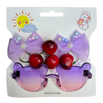 كارت توكه أطفالي فيونكه بكريزة + نضارة - بنفسجي