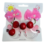 كارت توكه أطفالي فيونكه بكريزة + نضارة - فوشيا